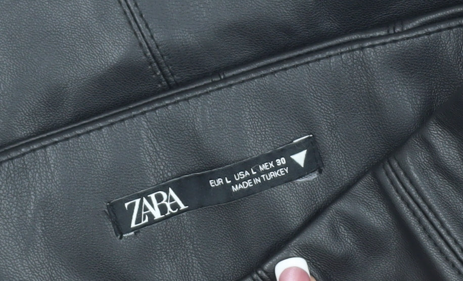 Zara Women's Black Pencil Skirt, Size L, Polyester