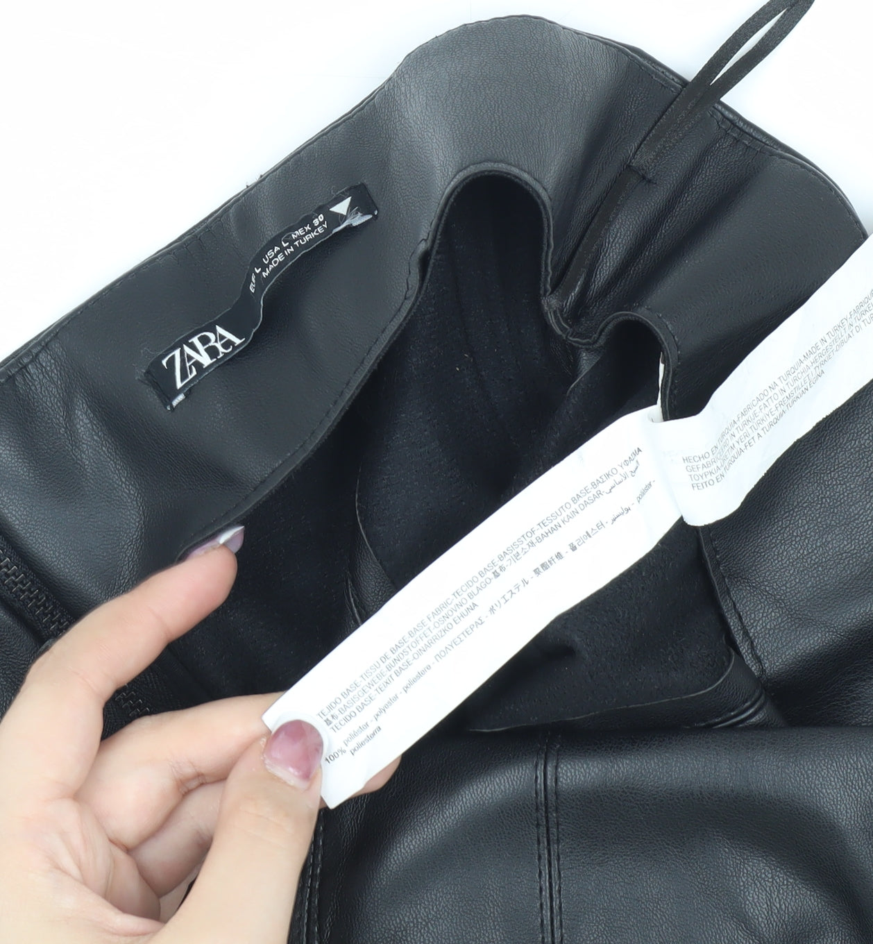 Zara Women's Black Pencil Skirt, Size L, Polyester