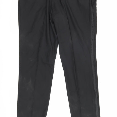 Marks and Spencer Men's Black Slim Fit Dress Pants