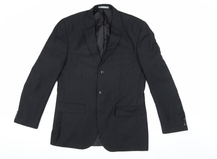 Jack Reid Men's Black Striped Blazer 40R
