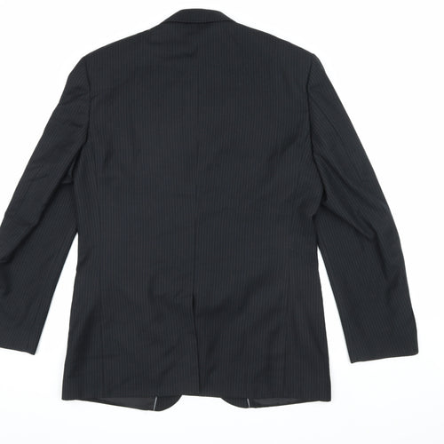 Jack Reid Men's Black Striped Blazer 40R
