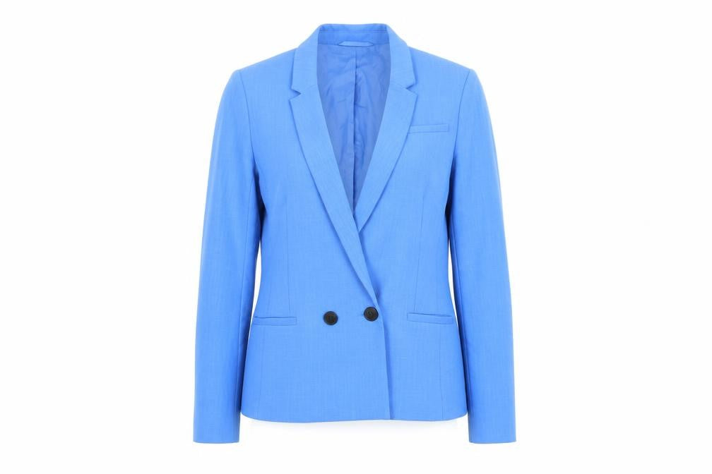 Front view of Emma Willis Women's Blue Blazer, size 8, Workwear