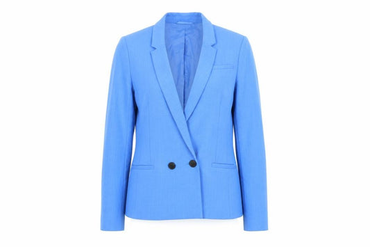 Front view of Emma Willis Women's Blue Blazer, size 8, Workwear