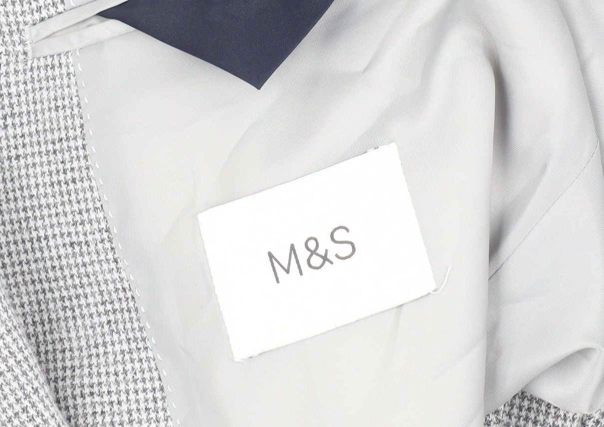 Marks and Spencer Men's Grey Blazer, Size 44S Smart Casual