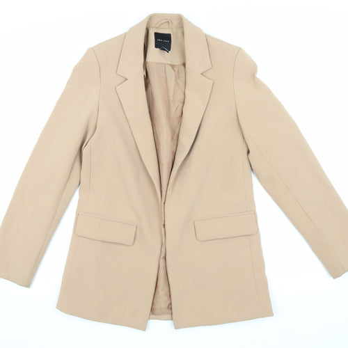 New Look Women Beige Blazer, Size 8, Lined, Regular Fit
