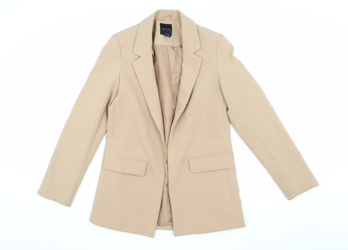 New Look Women Beige Blazer, Size 8, Lined, Regular Fit