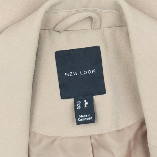 New Look Women Beige Blazer, Size 8, Lined, Regular Fit