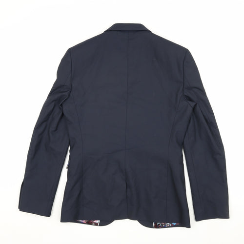 Next Men's Blue Single-Breasted Blazer 38R