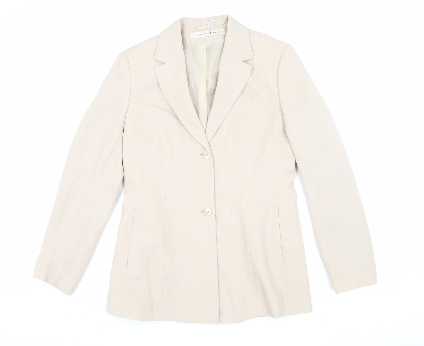 Scott & Taylor Women's Beige Polyester Blazer Size 12