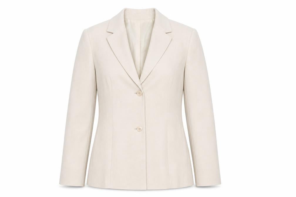 Front view of Scott & Taylor Women's Beige Polyester Blazer, size 12