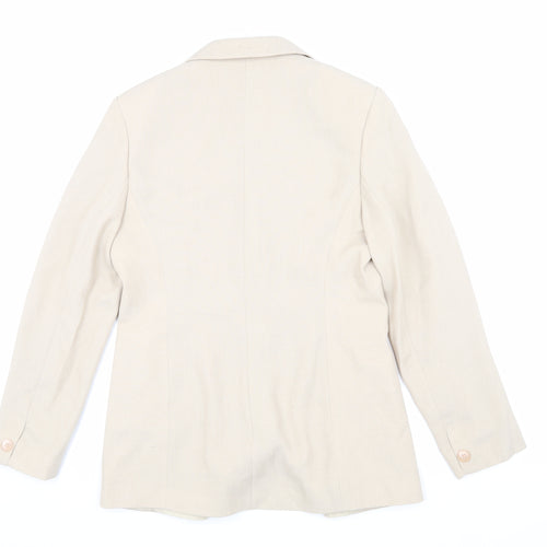 Scott & Taylor Women's Beige Polyester Blazer Size 12