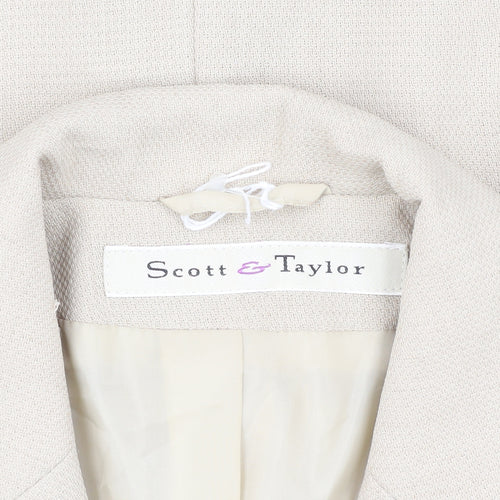 Scott & Taylor Women's Beige Polyester Blazer Size 12