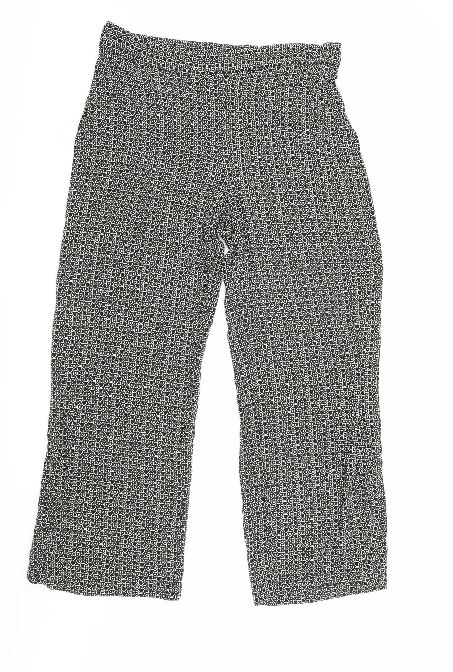 Marks and Spencer Women’s Black Geometric Trousers Size 18
