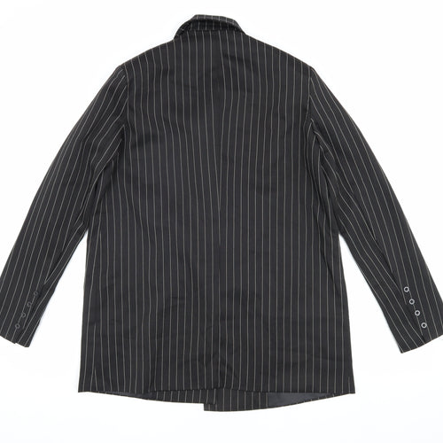 PrettyLittleThing Women's Black Pinstripe Blazer Size 6