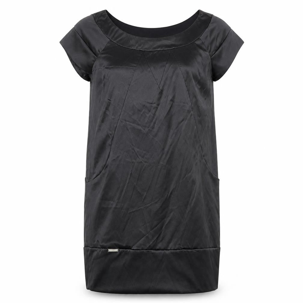 Front view of River Island Women's Black Short Sleeve Dress -, size 12