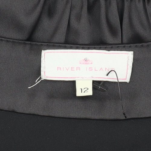 River Island Women's Black Short Sleeve Dress - Size 12