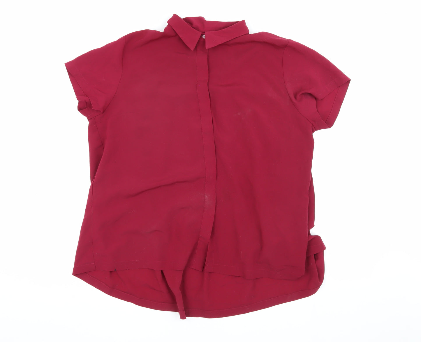 French Connection Women's Red Collared Blouse L