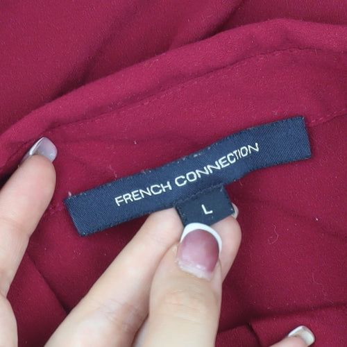 French Connection Women's Red Collared Blouse L