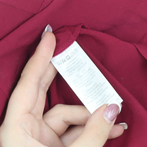 French Connection Women's Red Collared Blouse L
