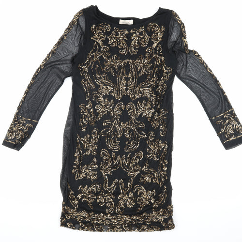 Marks and Spencer Black Sequin Bodycon Dress Size 10