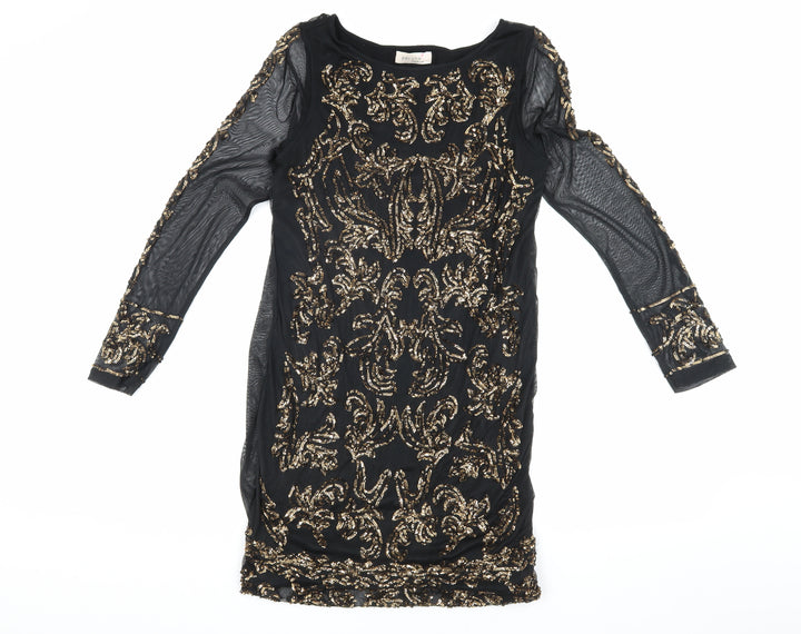 Marks and Spencer Black Sequin Bodycon Dress Size 10