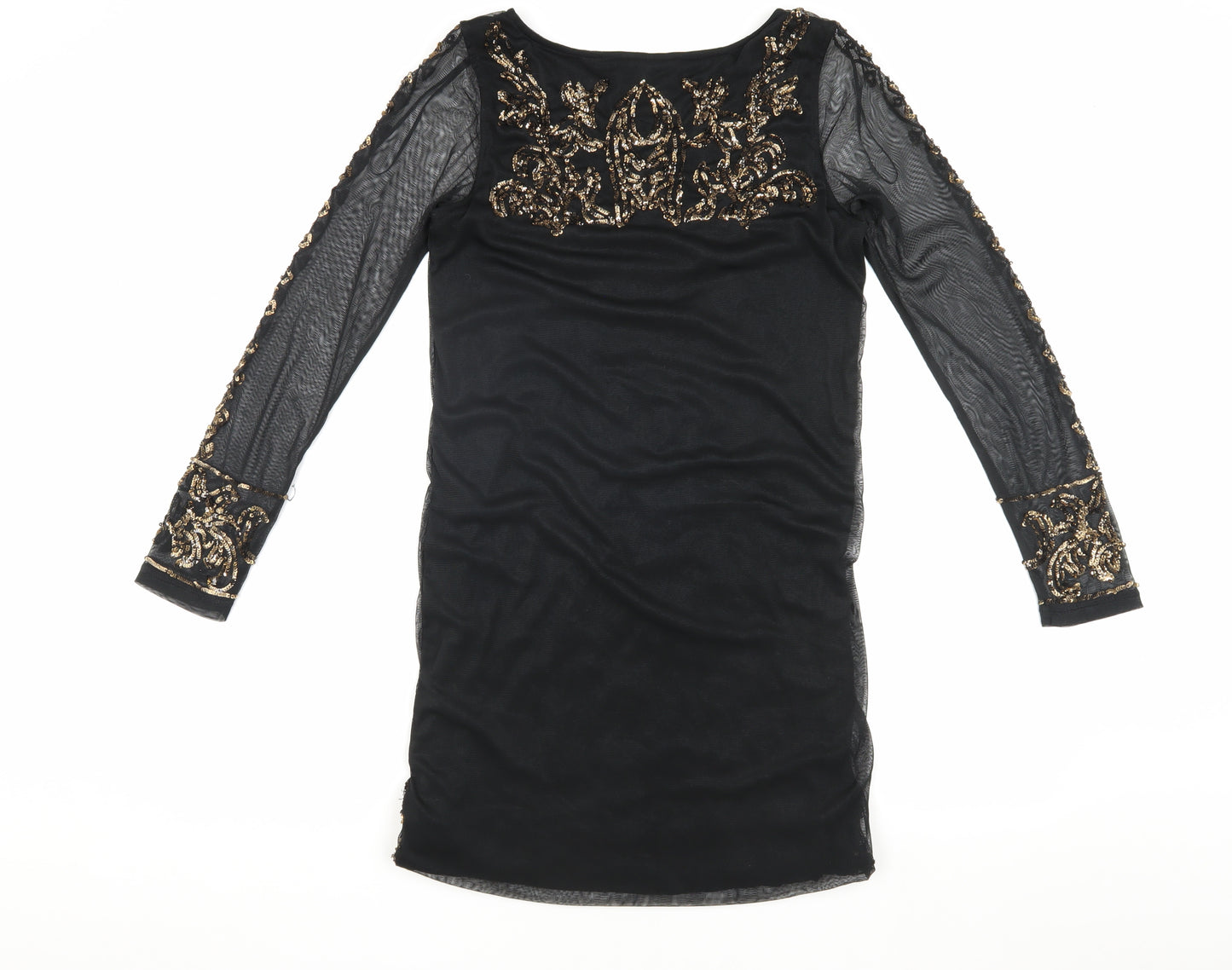 Marks and Spencer Black Sequin Bodycon Dress Size 10