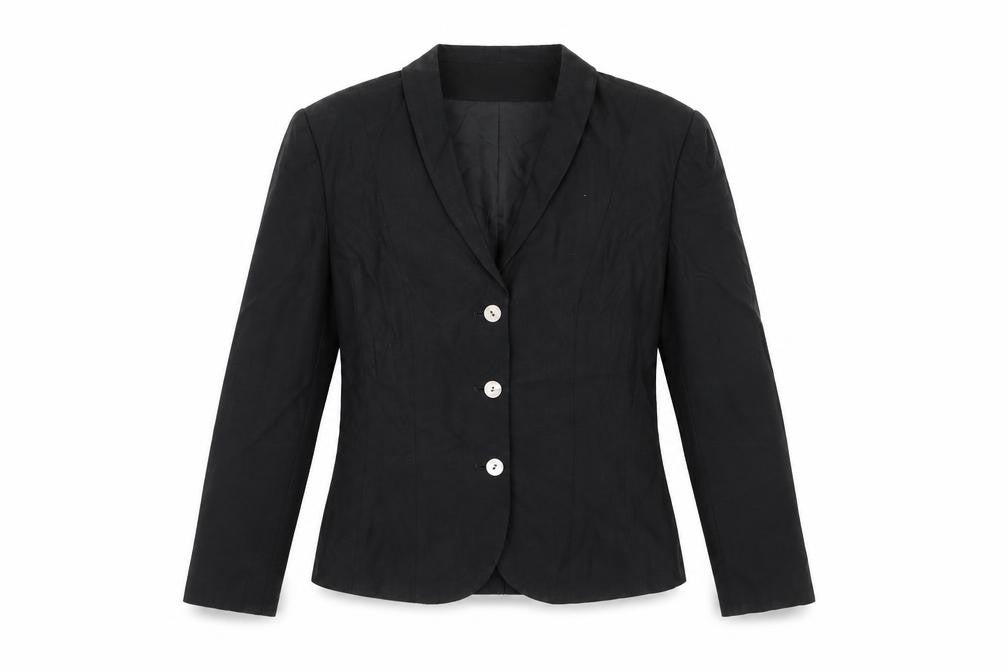 Front view of Kaliko Women's Black Blazer, size 8, Classic Style