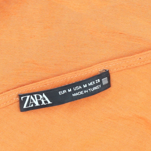 Zara Women's Orange V-Neck Wrap Playsuit, Size 10