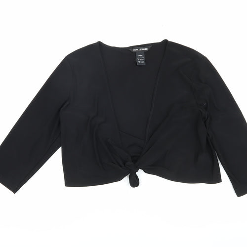 Nina Leonard Women's Black Cropped Top M