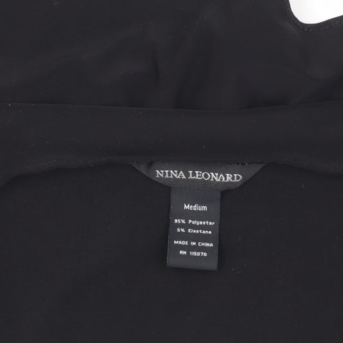 Nina Leonard Women's Black Cropped Top M