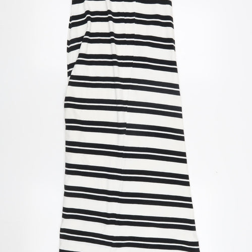 hush Women's Black White Striped Asymmetric Tank Dress