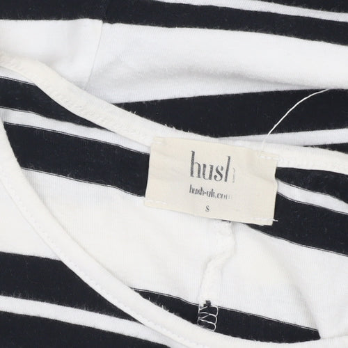 hush Women's Black White Striped Asymmetric Tank Dress