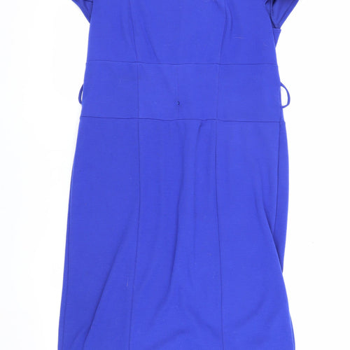 Debenhams Women Blue Square Neck Dress Size 16