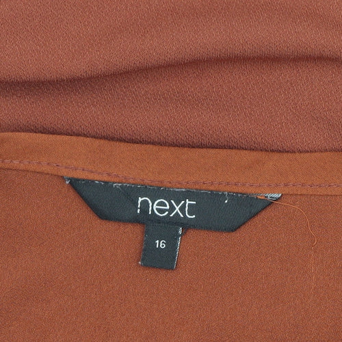 Next Women's Brown Long Sleeve Blouse Size 16