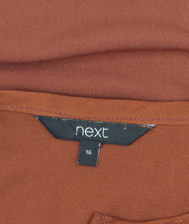 Next Women's Brown Long Sleeve Blouse Size 16