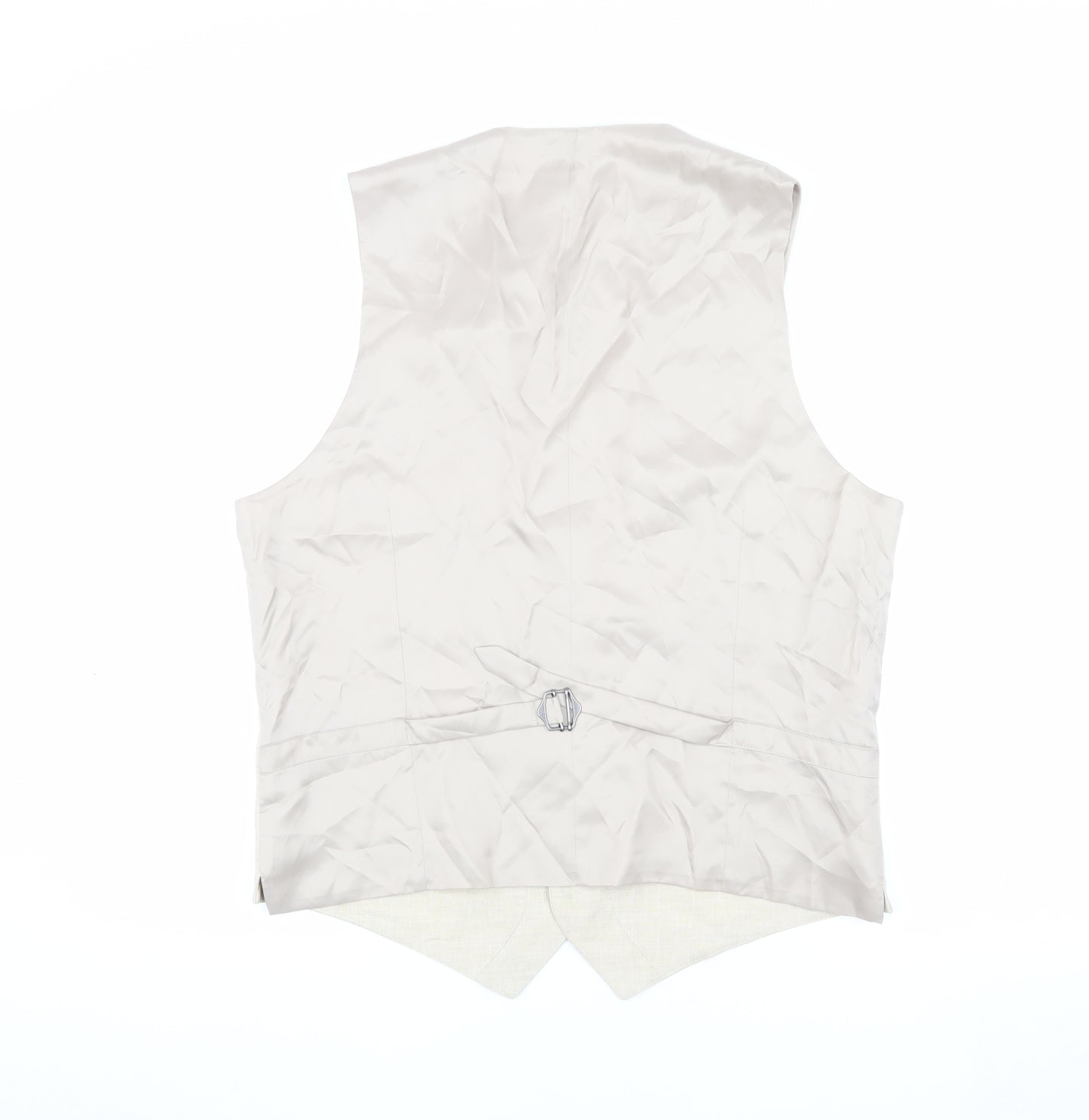 Marks and Spencer Men's Beige Linen Waistcoat, Size 40