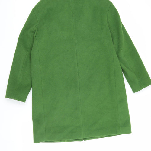 Marks and Spencer Women's Green Wool Overcoat Size 12
