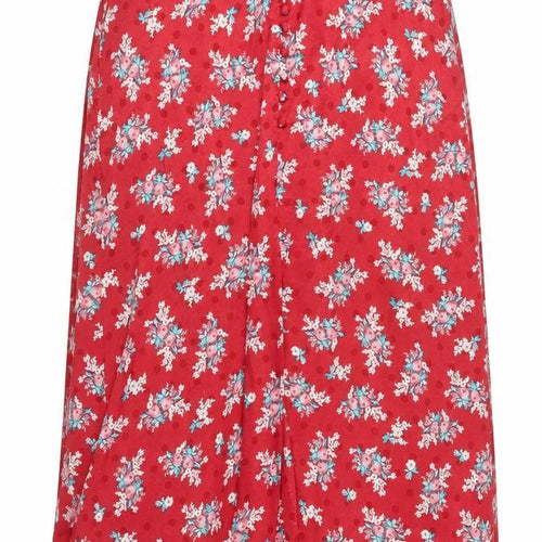 Red Herring Women's Red Floral Midi A-Line Skirt Size 16