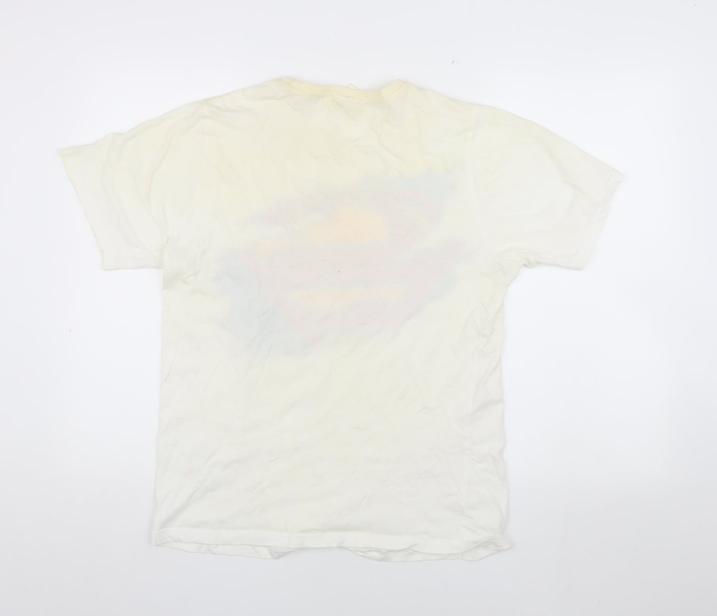 Superman Comic T-Shirt Men White S Crew Neck