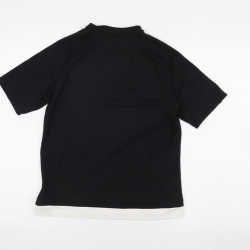 Adidas Boys Black Jersey T-Shirt 13-14Y Sports Activewear