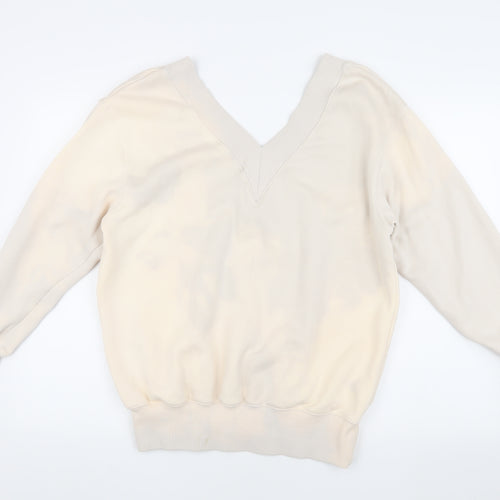 Nike Women's Beige V-Neck Sweatshirt XS Casual