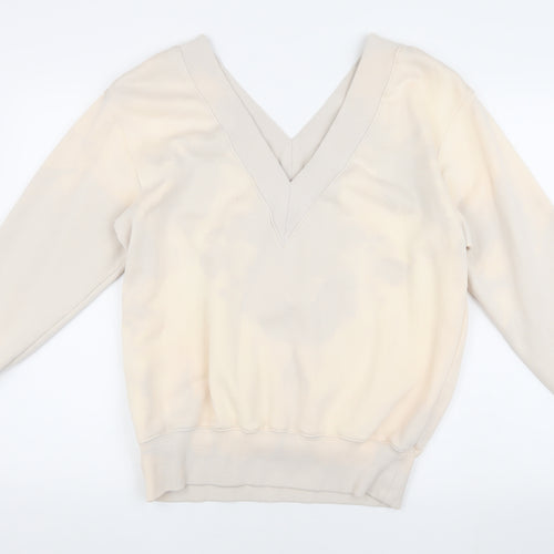 Nike Women's Beige V-Neck Sweatshirt XS Casual