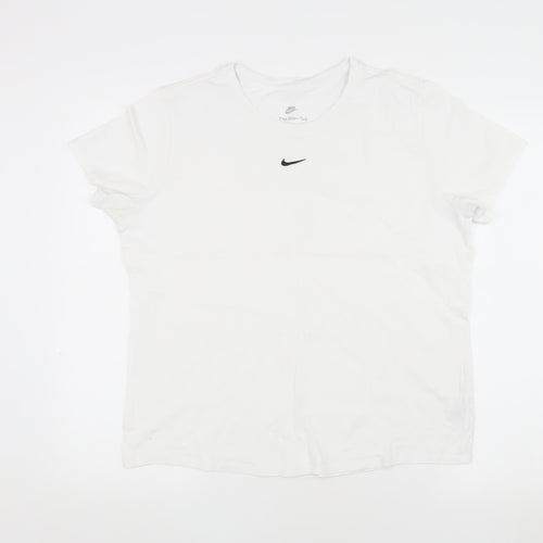 Nike Women's White T-Shirt, Size M, Casual and Comfortable