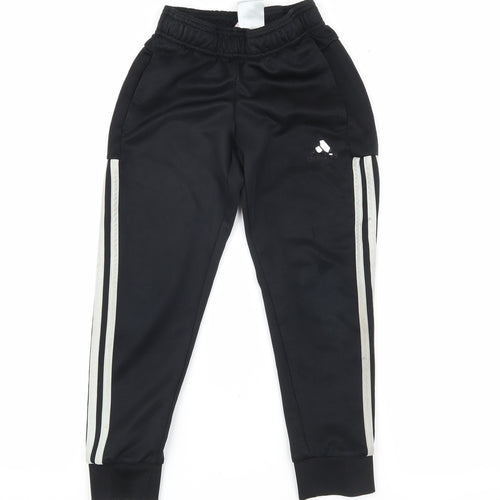 Adidas Boys Black Jogger Trousers 7-8 Years