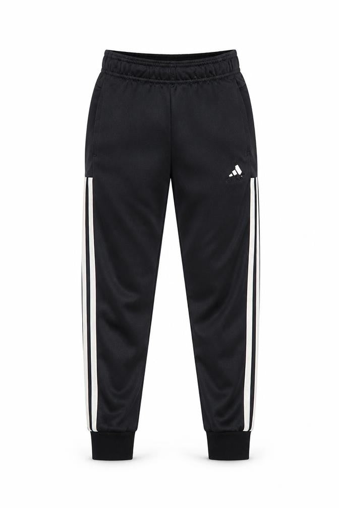 Front view of Adidas boys’ black jogger trousers 7-8 years