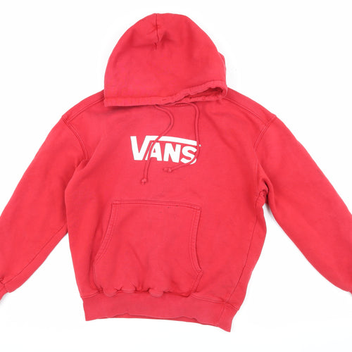 Vans Boys Red Pullover Hoodie, Size L, Graphic Print
