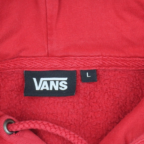 Vans Boys Red Pullover Hoodie, Size L, Graphic Print