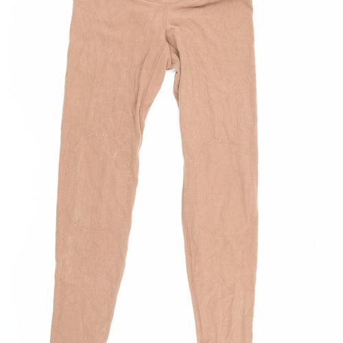 Ubras Women's Beige Cotton Leggings L Casual