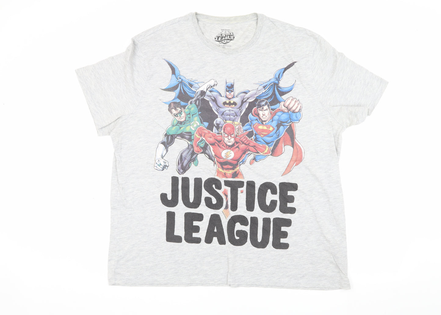 Justice League Men's Grey 2XL Comic T-Shirt