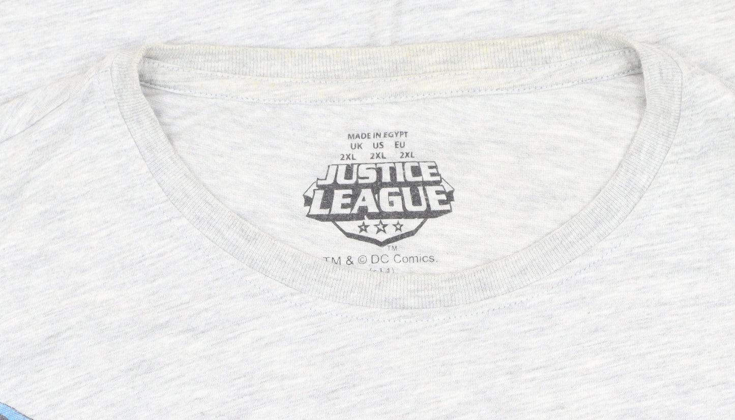 Justice League Men's Grey 2XL Comic T-Shirt